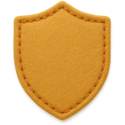<StylePrompt>
  <Name>Minimal Felt Appliqué Icon</Name>
  <Description>
    A simplified plush icon style with soft felt textures, minimal facial features, and gentle stitching. Focuses on iconic shapes with low visual complexity for maximum clarity at small sizes.
  </Description>
  <VisualProperties>
    <Material>Felt</Material>
    <Texture>Soft, matte surface with faint fiber detail</Texture>
    <Stitching>
      <Type>Thin thread</Type>
      <Color>Muted orange or brown</Color>
      <Pattern>Sparse edge stitching only</Pattern>
    </Stitching>
    <Padding>Low to moderate—slightly puffy but not high-relief</Padding>
    <Edges>Smooth, rounded</Edges>
    <ColorPalette>
      <Primary>Warm yellows, oranges, and browns</Primary>
      <Accent>Minimal dark brown for eyes and nose</Accent>
      <Background>Plain or soft gradient, off-white preferred</Background>
    </ColorPalette>
  </VisualProperties>
  <FacialFeatures>
    <Eyes>Small circles, dark brown</Eyes>
    <Nose>Simple dot or triangle</Nose>
    <Mouth>Omit or use curved line only</Mouth>
    <DetailLevel>Low</DetailLevel>
  </FacialFeatures>
  <Rendering>
    <Lighting>Flat and soft, minimal shadows</Lighting>
    <Perspective>Side or front profile, no complex angles</Perspective>
  </Rendering>
  <Applicability>
    <SubjectType>Animals, objects, icons</SubjectType>
    <OutputFormat>Flat icon or patch-style asset</OutputFormat>
  </Applicability>
</StylePrompt>


{subject} = shield sticker