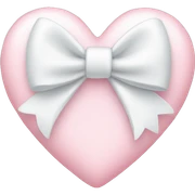 Pastel pink heart with white bow sticker