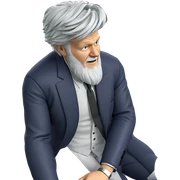 white haired man in suit sticker
