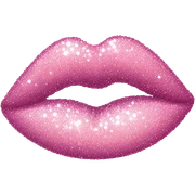Pastel pink kiss mark sparkly sticker