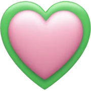Pink and green heart sticker