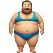 Fat man in bikini sticker