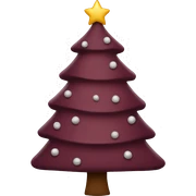 Maroon christmas tree sticker