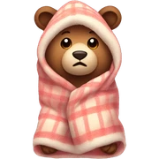 bear cozy in blanket sticker