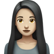 Frown pale girl long dark hair sticker