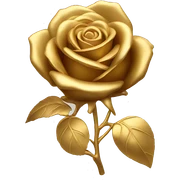 Gold rose sticker