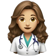 Female brown long hair Doctor sticker