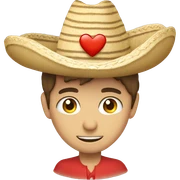 sombrero encima de un corazón  sticker