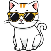 Cat with sunglasses sticker