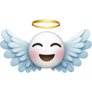 Cute smiley face with angel wings  sticker