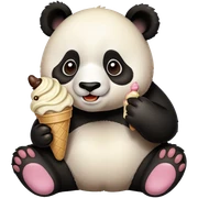 Panda eating ice cream sticker
