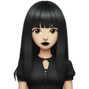 goth girl with bangs sticker