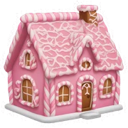 Pink gingerbread house sticker
