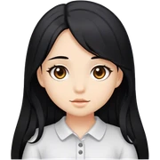 Cute girl long black hair brown eyes sticker
