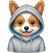 Dog wearing a hoodie sticker