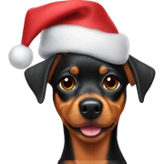 Miniature Pinscher Christmas hat sticker
