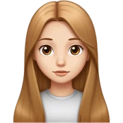 girl long light brown straight hair sticker