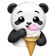Panda eating ice cream sticker