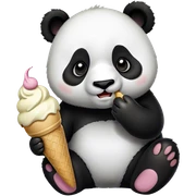 Panda eating ice cream sticker