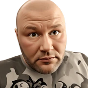 bald man with beard portrait sticker
