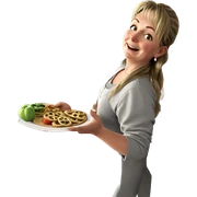 smiling girl in kitchen window sticker