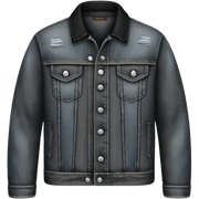 realistic dark grey and black denim jacket sticker