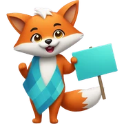 Kawaii Fox with a sign sticker