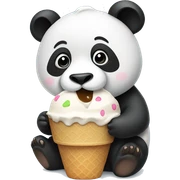 Panda eating ice cream sticker