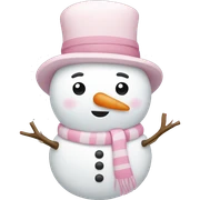 Cute white and light pink snowman sticker