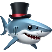 Shark with a top hat sticker
