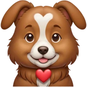 perro con corazones al rededor sticker