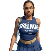 girl in blue skirt outdoors sticker