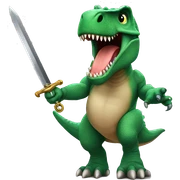 T rex with sword sticker