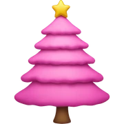 pink christmas tree sticker