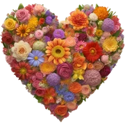 flower heart sticker