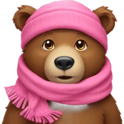 bear wearing pink scarf sticker
