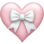 Pastel pink heart with white bow sticker