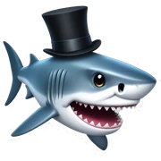 Shark with a top hat sticker