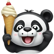 Panda eating ice cream sticker