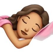 Brunette sleeping with pink blanket  sticker