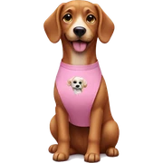 Dog wearing a pink apron  sticker