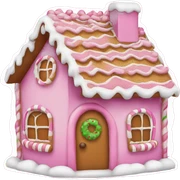 gingerbread house pink sticker