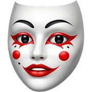 Vendetta mask with red lips and black holes as eyes looking from the side  sticker