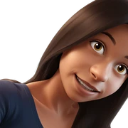 smiling girl with long hair sticker