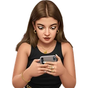 girl with jewelry and phone sticker