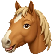 Realistic looking horse face looking from the side laughing  sticker