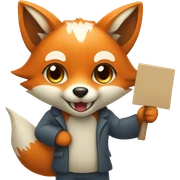 Kawaii Fox with a sign sticker