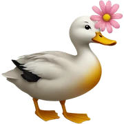 Duck with flower  sticker