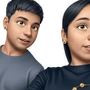 girl and boy with jewelry sticker