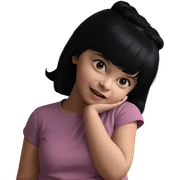 resting girl with black hair sticker